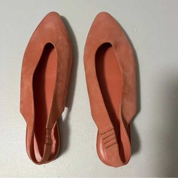 Everlane The V Slingback Rose Pink Suede Flats 7.5 - Picture 2 of 9